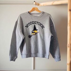 Peanuts Woodstock Sweatshirt Gray Graphic Crewneck RSQ Size S Cottagecore